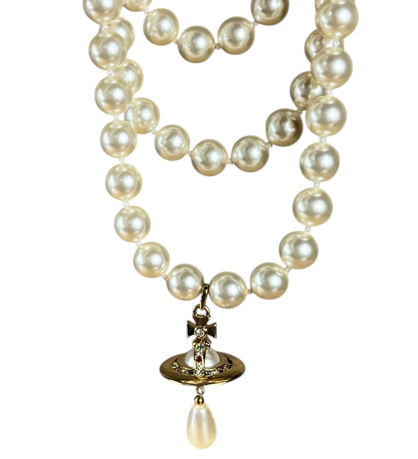 Vivienne Westwood Three Row Pearl Drop Choker