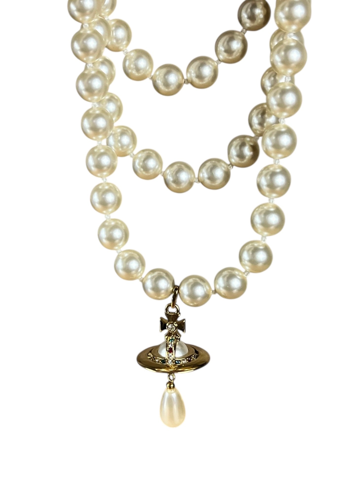 Vivienne Westwood Three Row Pearl Drop Choker