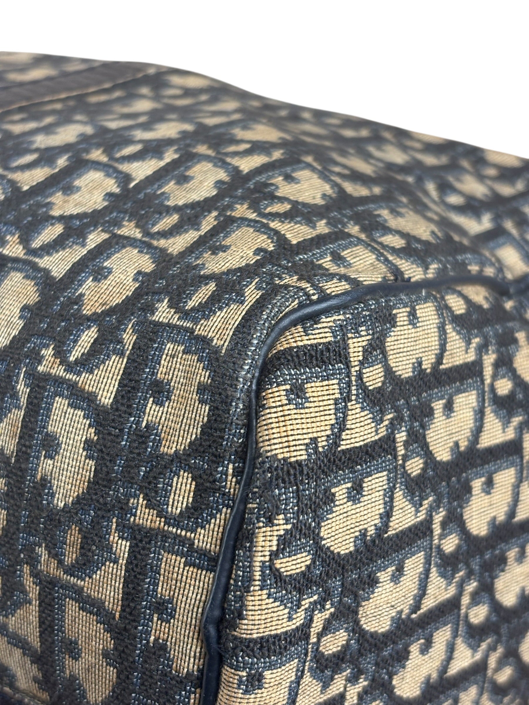 Christian Dior Vintage Navy Blue Trotter Boston Bag
