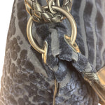 Bottega Veneta Vintage Blue Leopard Chenille Shoulder/Hand Bag