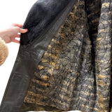 Vintage Grey Fur Lined Leather Blazer Coat