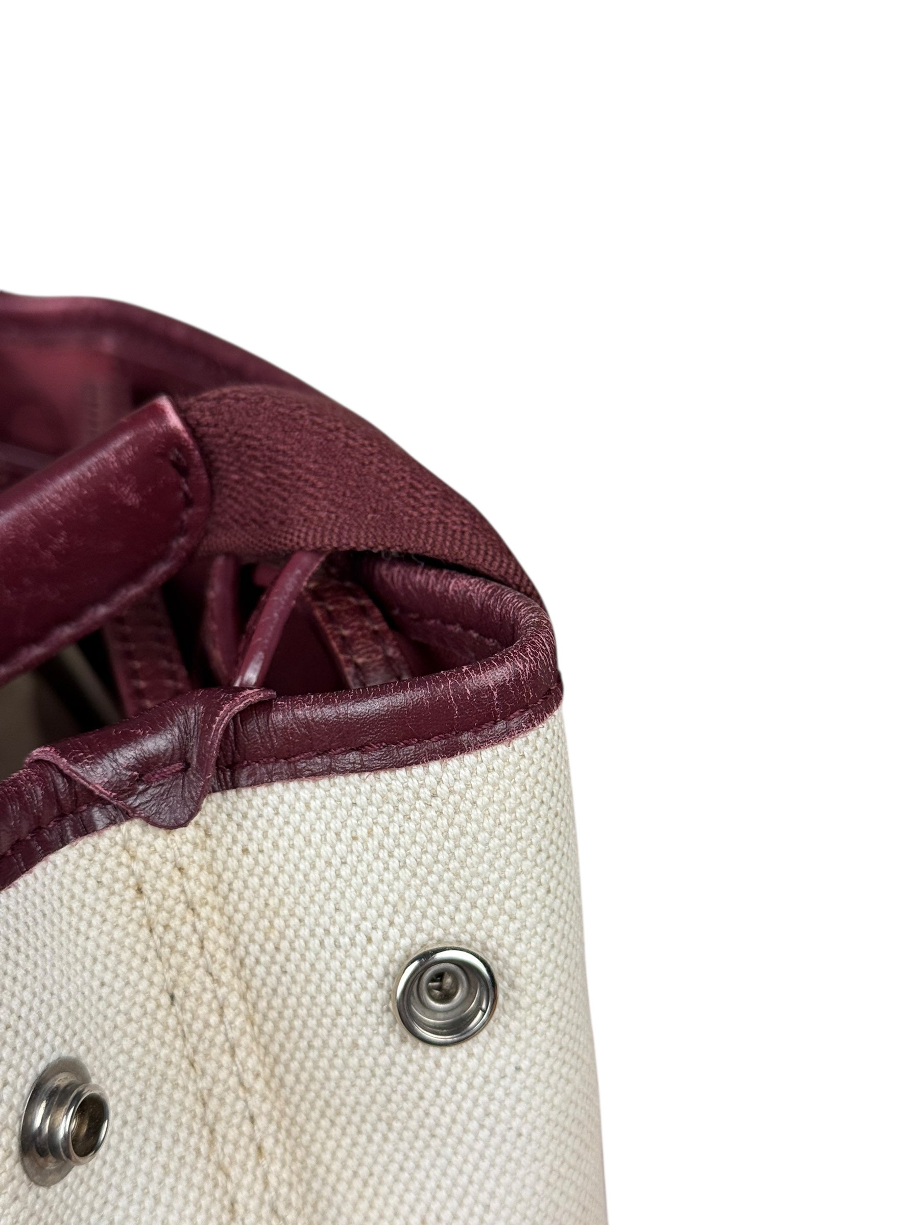 Balenciaga Canvas Maroon Cabas XS Tote Bag