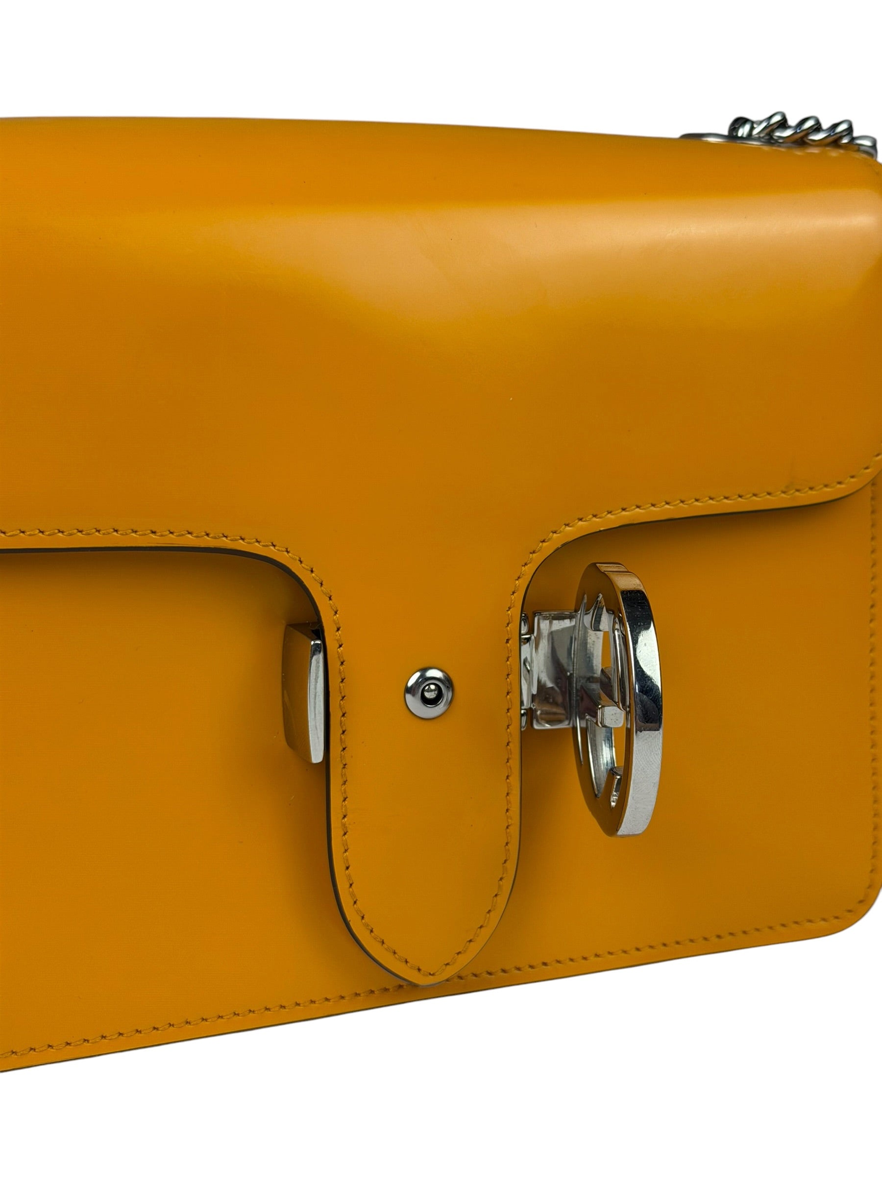 Gucci Orange GG Polished Leather Shoulder Bag