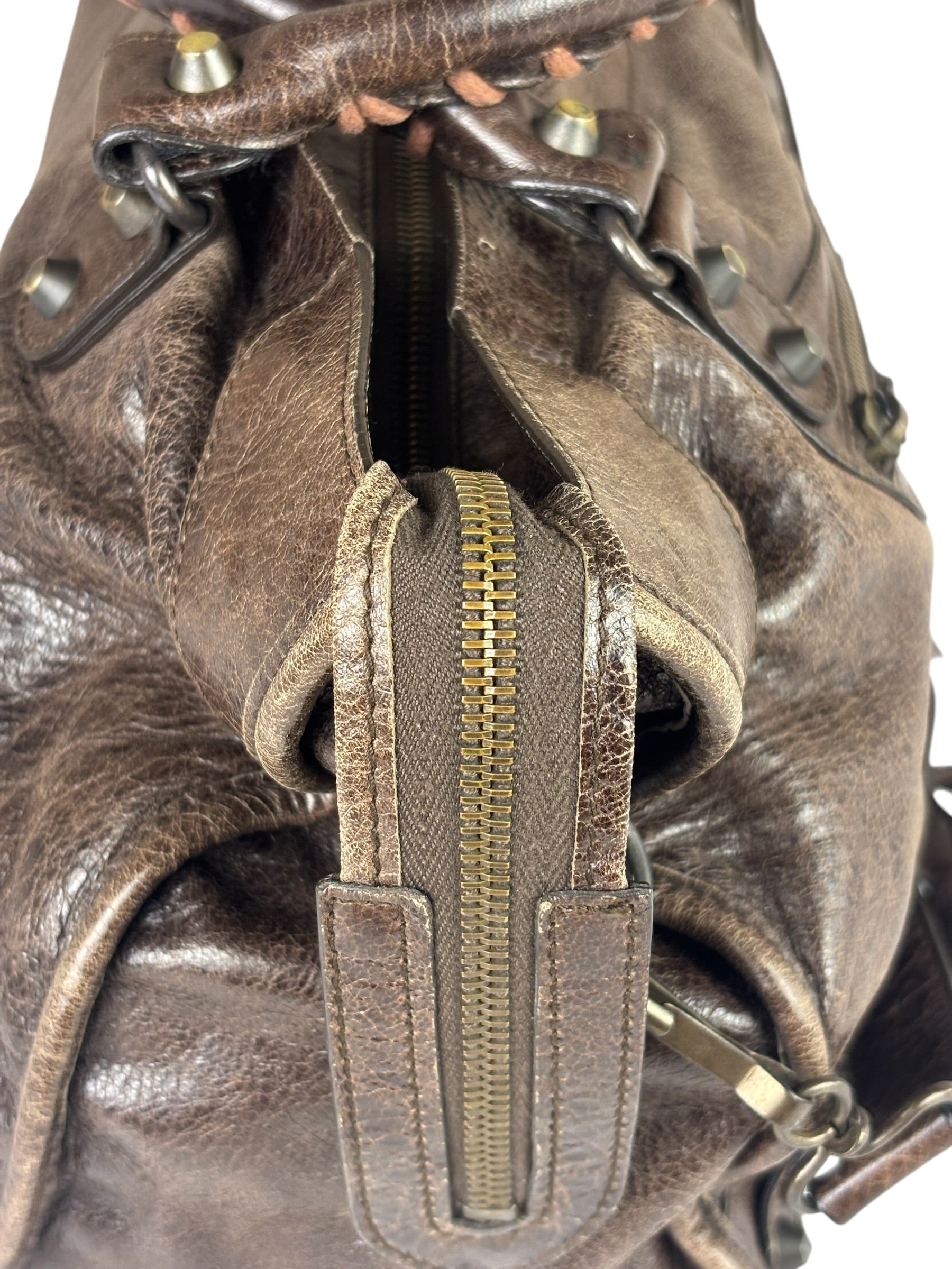 Balenciaga Brown Leather Medium Le City Two-Way Bag