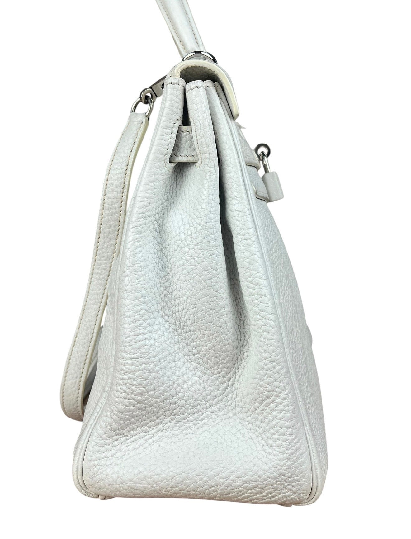 Hermes Kelly 32 White Clemence Leather Handbag 2008