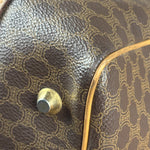 Celine Vintage Brown Coated Macadam Boston Handbag