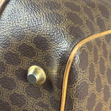Celine Vintage Brown Coated Macadam Boston Handbag