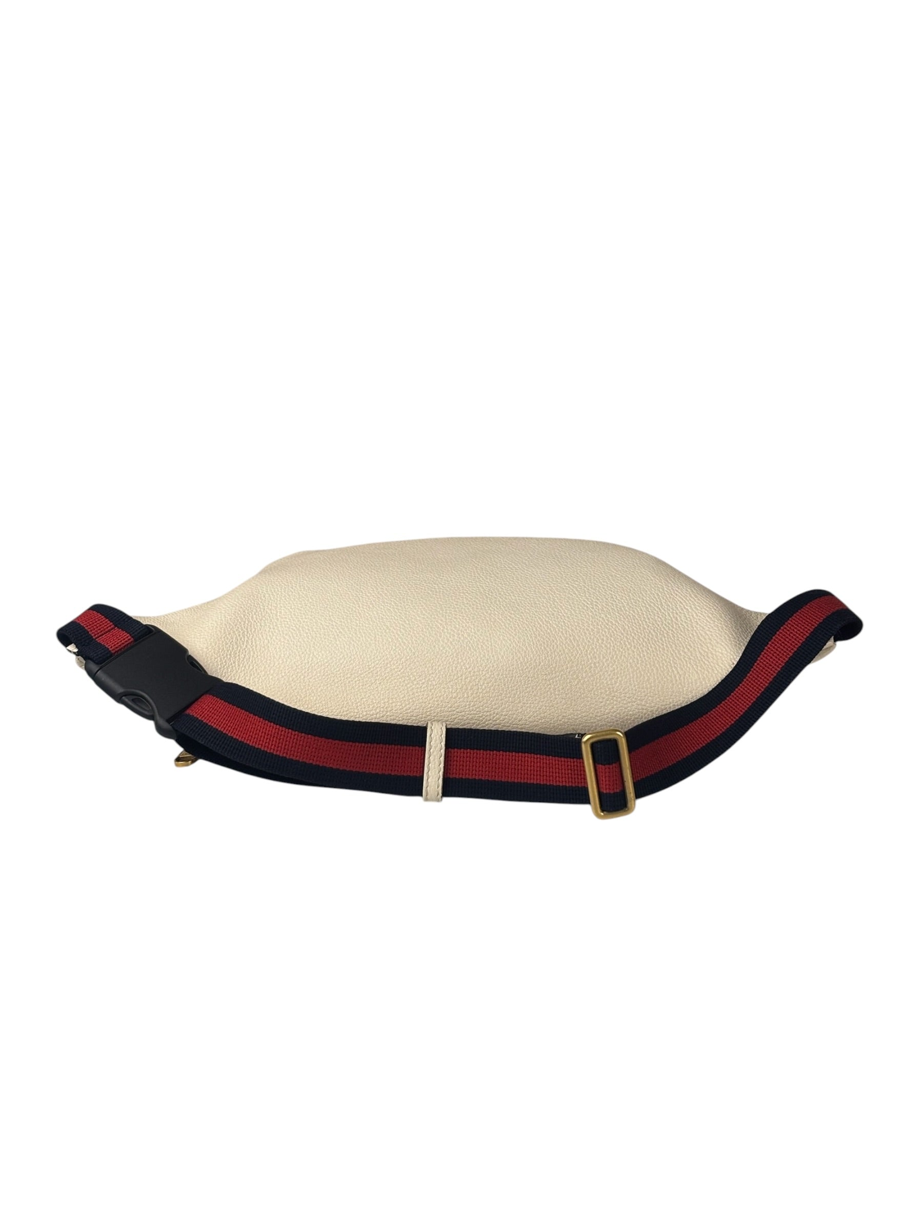 Gucci Ivory Leather Logo Print Belt Bumbag