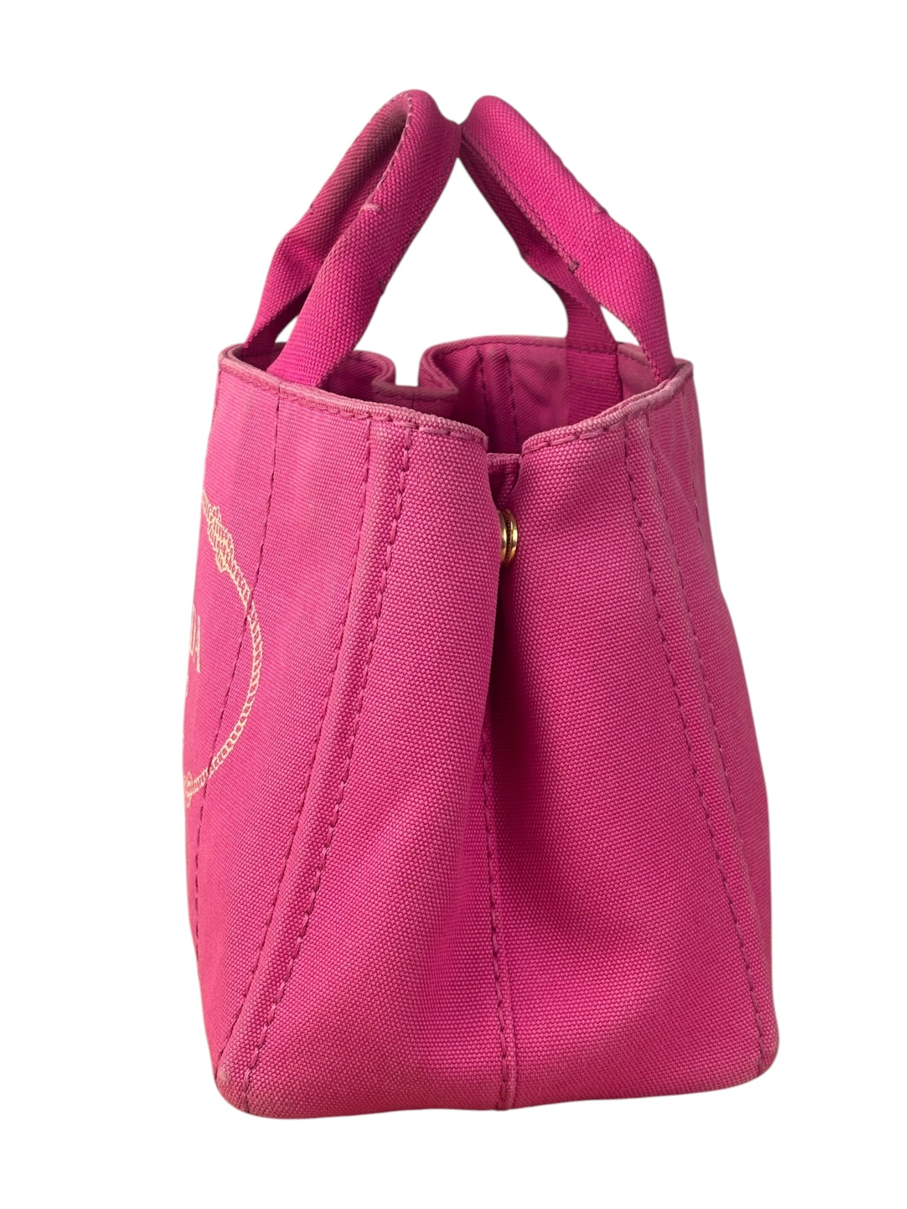 Prada Pink Canvas Canapa Hand Bag