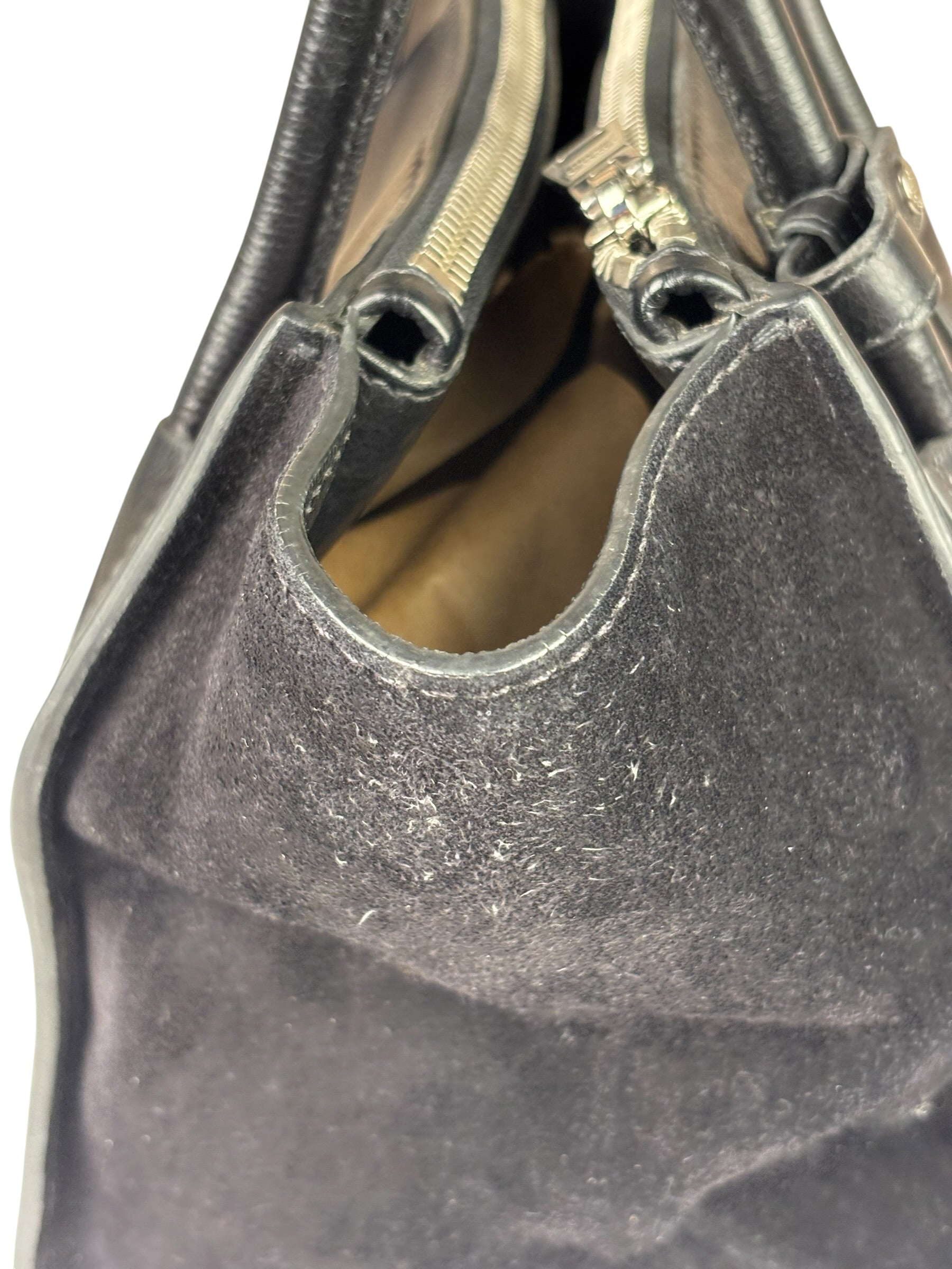Prada Black Leather/Suede Shoulder Bag