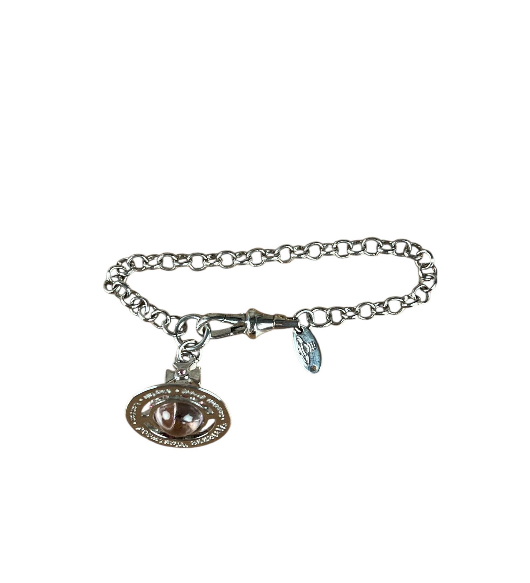 Vivienne Westwood Silver 3D Pink Orb Bracelet