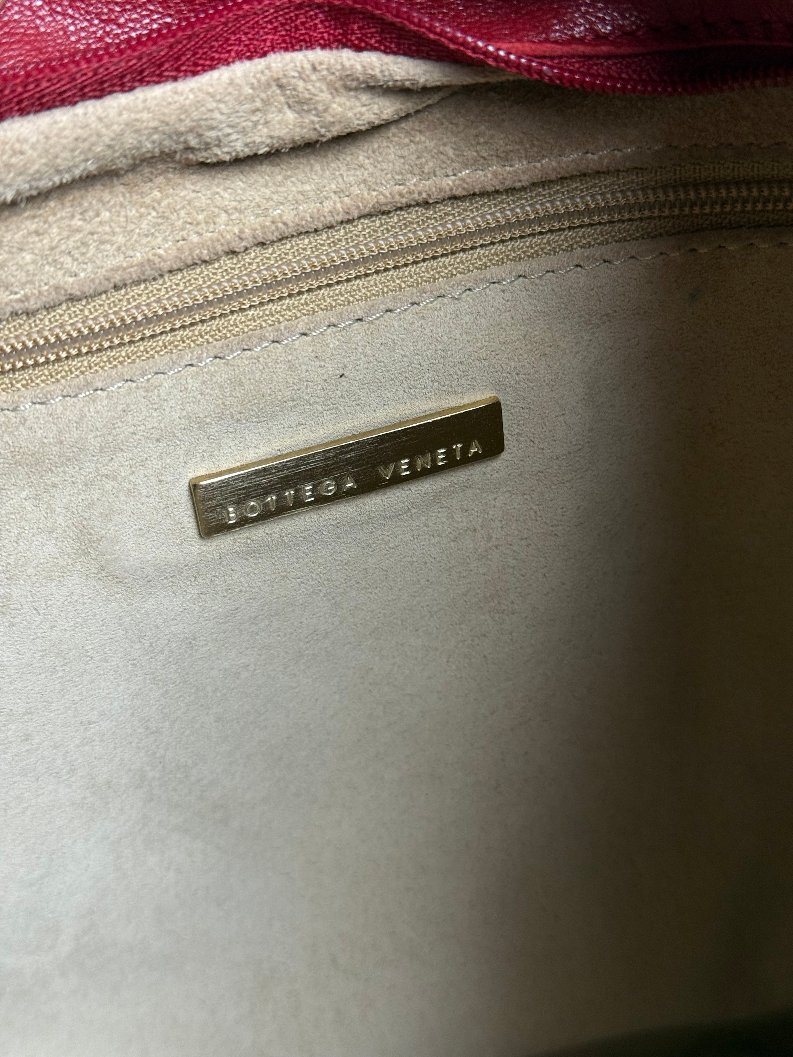 Bottega Veneta Vintage Red Intrecciato Hobo Bag