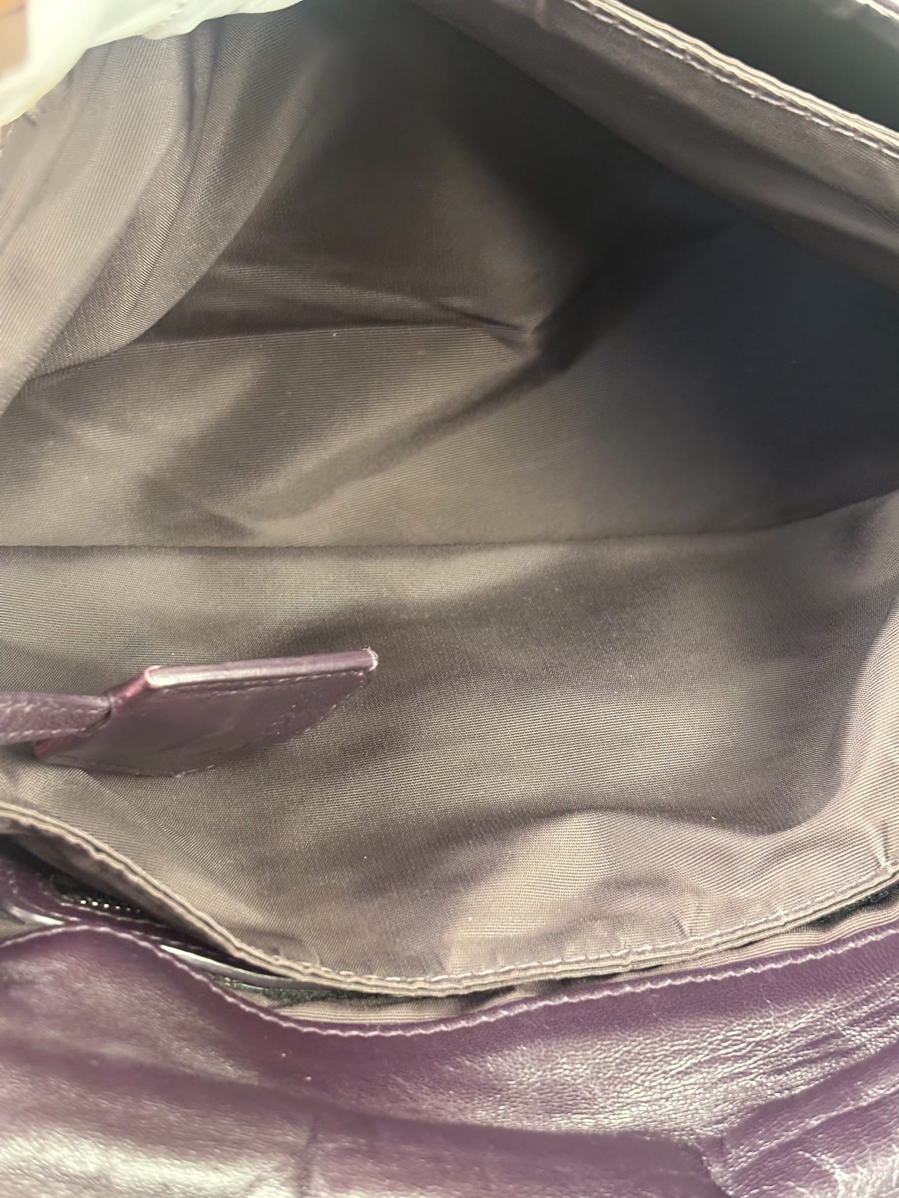 Christian Dior Purple Quilted Leather Flap Bag