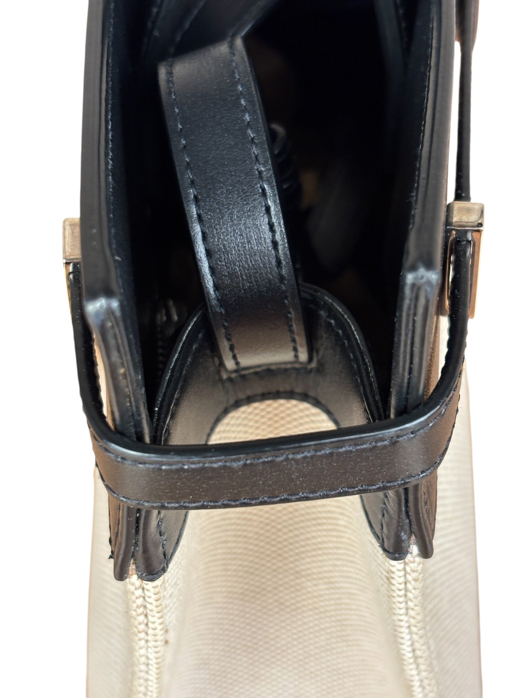 Yves Saint Laurent Two-Tone Leather Trim Small Manhattan Two-Way Bag
