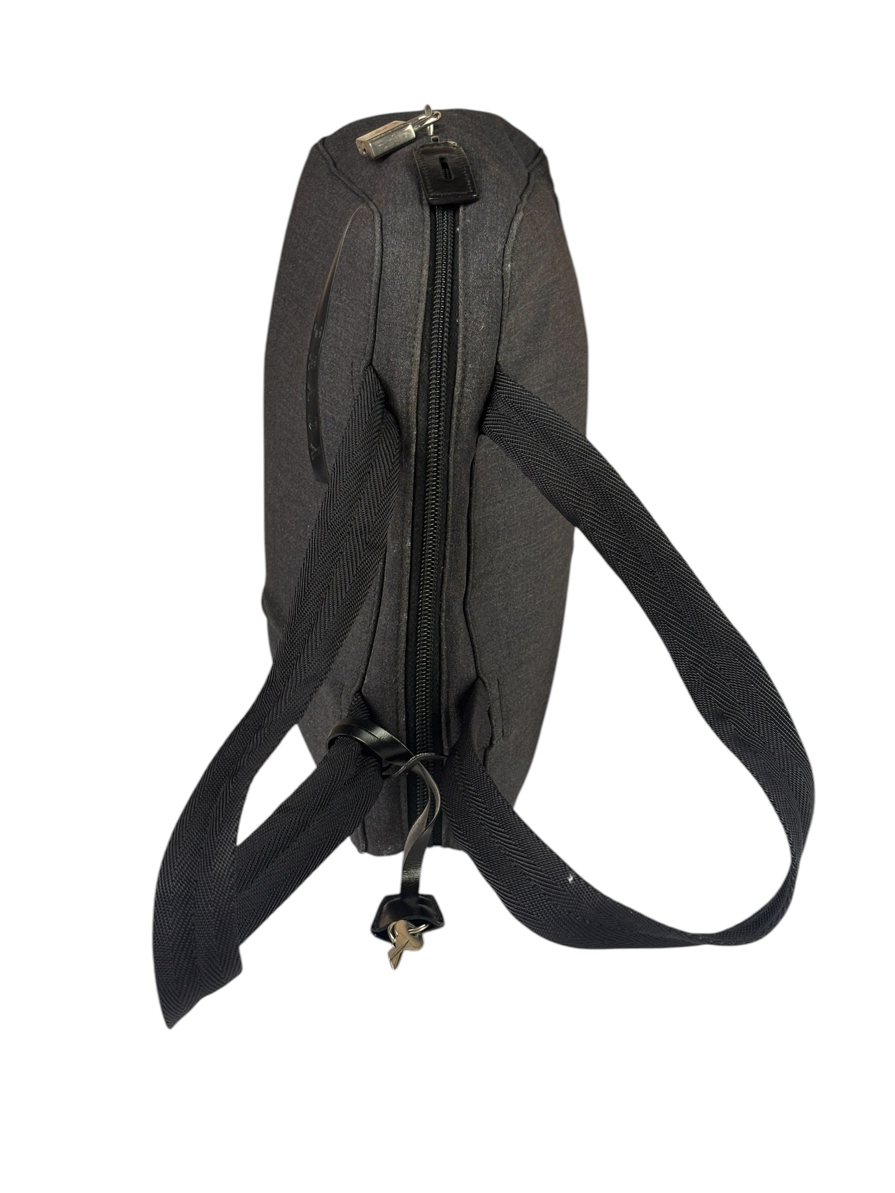 Prada Vintage Dark Grey Canvas Tote Bag