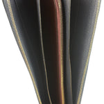 Hermes Navy/Burgundy Silk'In Classique Long Wallet