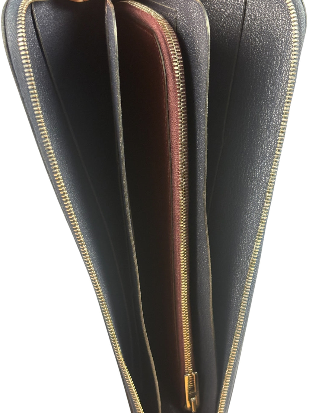 Hermes Navy/Burgundy Silk'In Classique Long Wallet