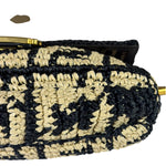 Fendi Black Raffia Zucca Shoulder Baguette