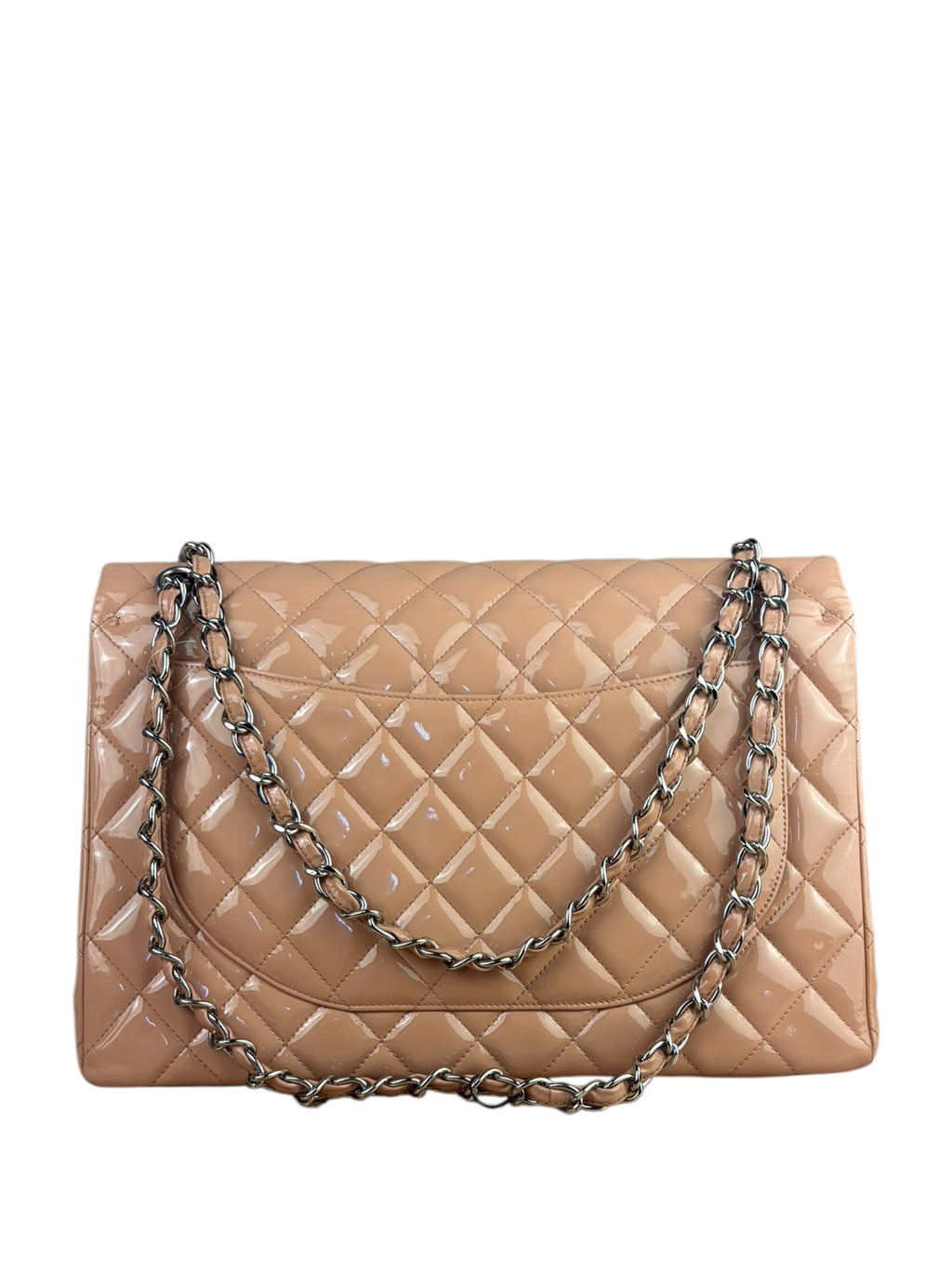 Chanel Patent Nude Quilted Jumbo Flap 2011