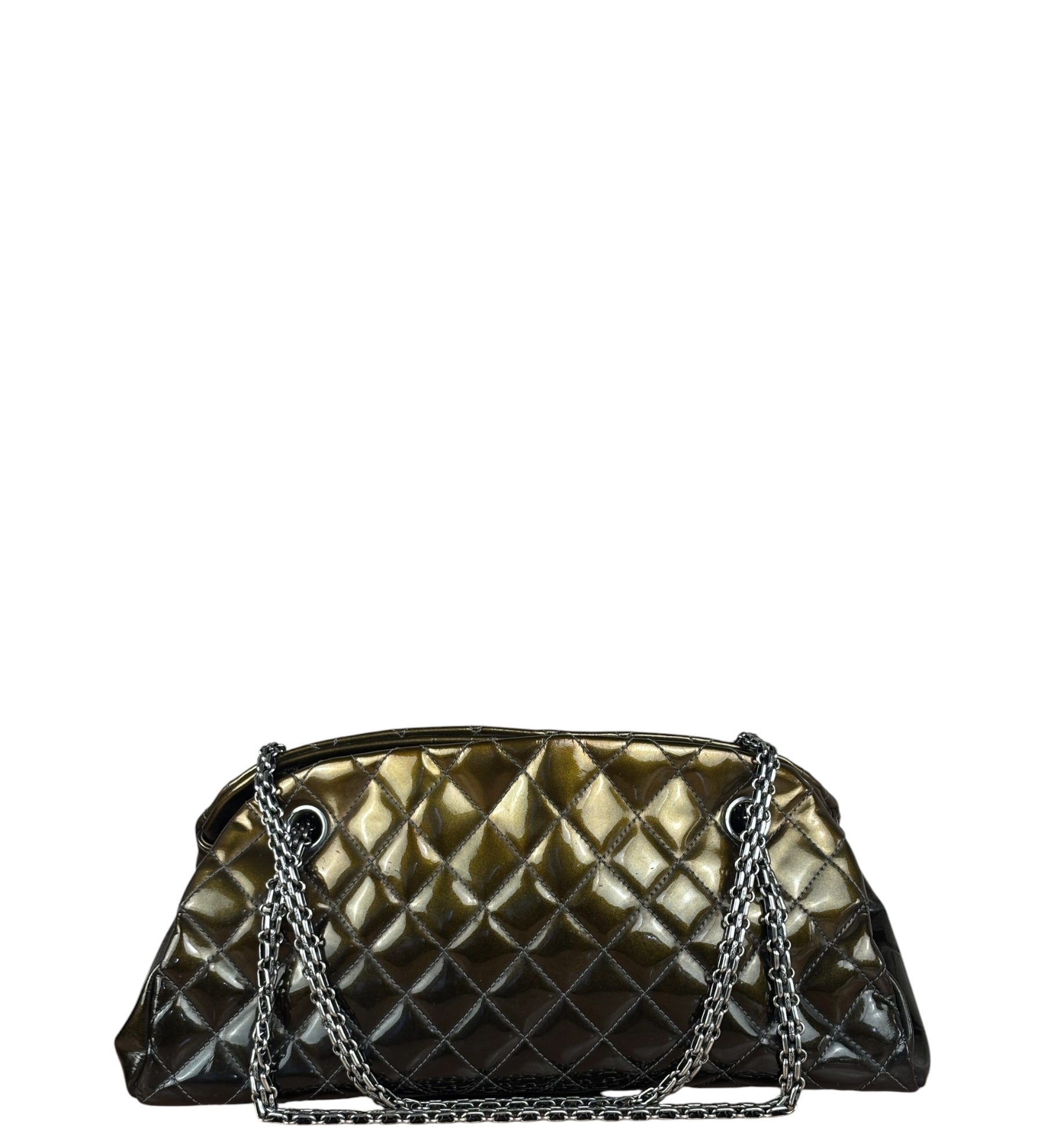 Chanel Metallic Gold Patent Leather Just Medemoiselle Bowling Bag 2011