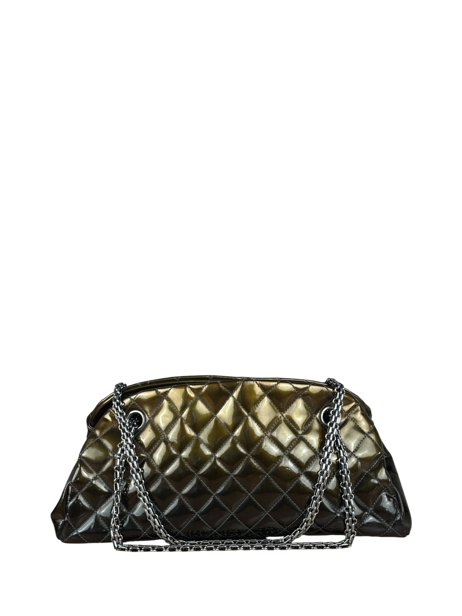 Chanel Metallic Gold Patent Leather Just Medemoiselle Bowling Bag 2011