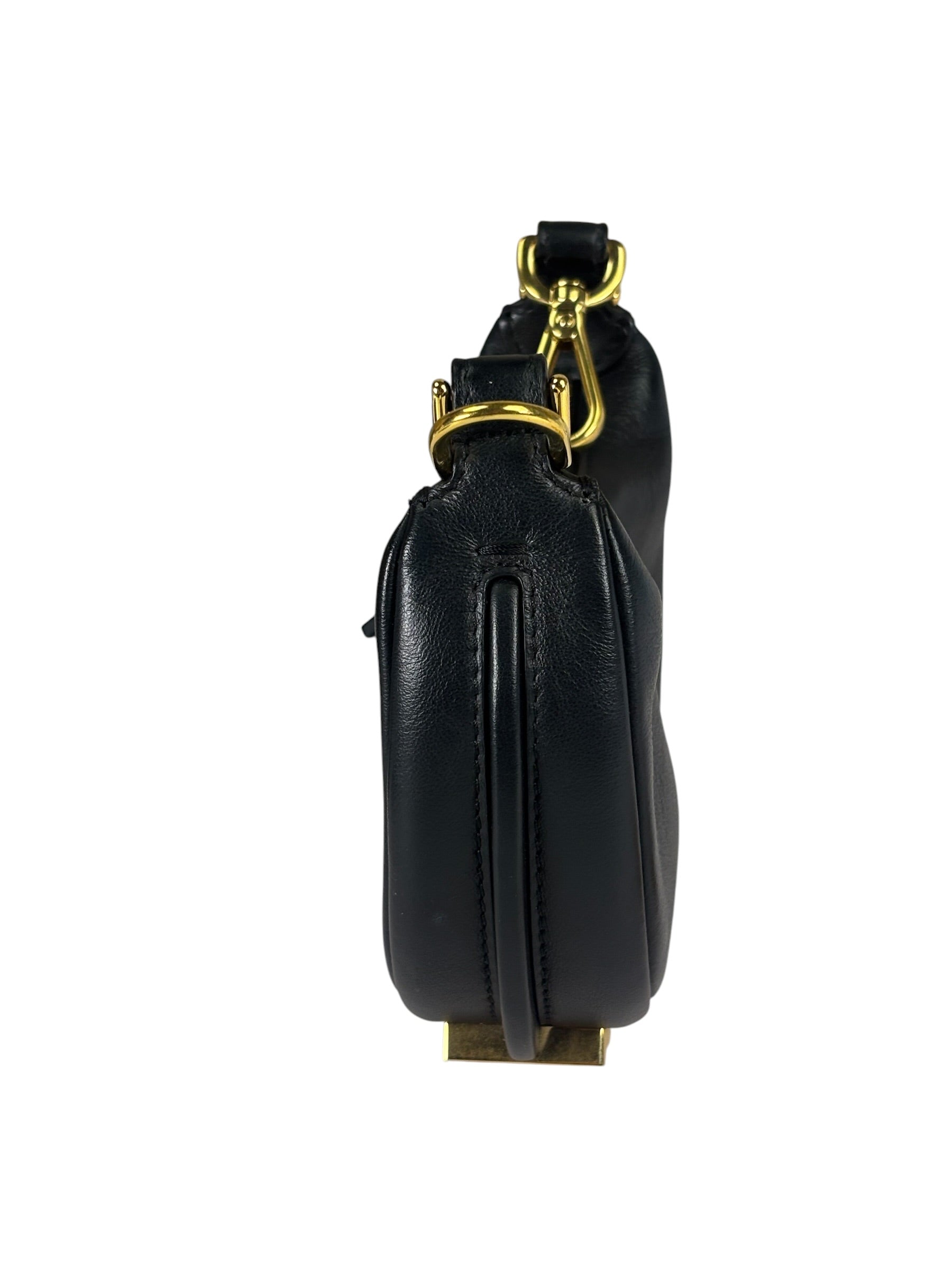 Fendi Vintage Black Leather Nano Fendigraphy Two-Way Bag Replacement Chains