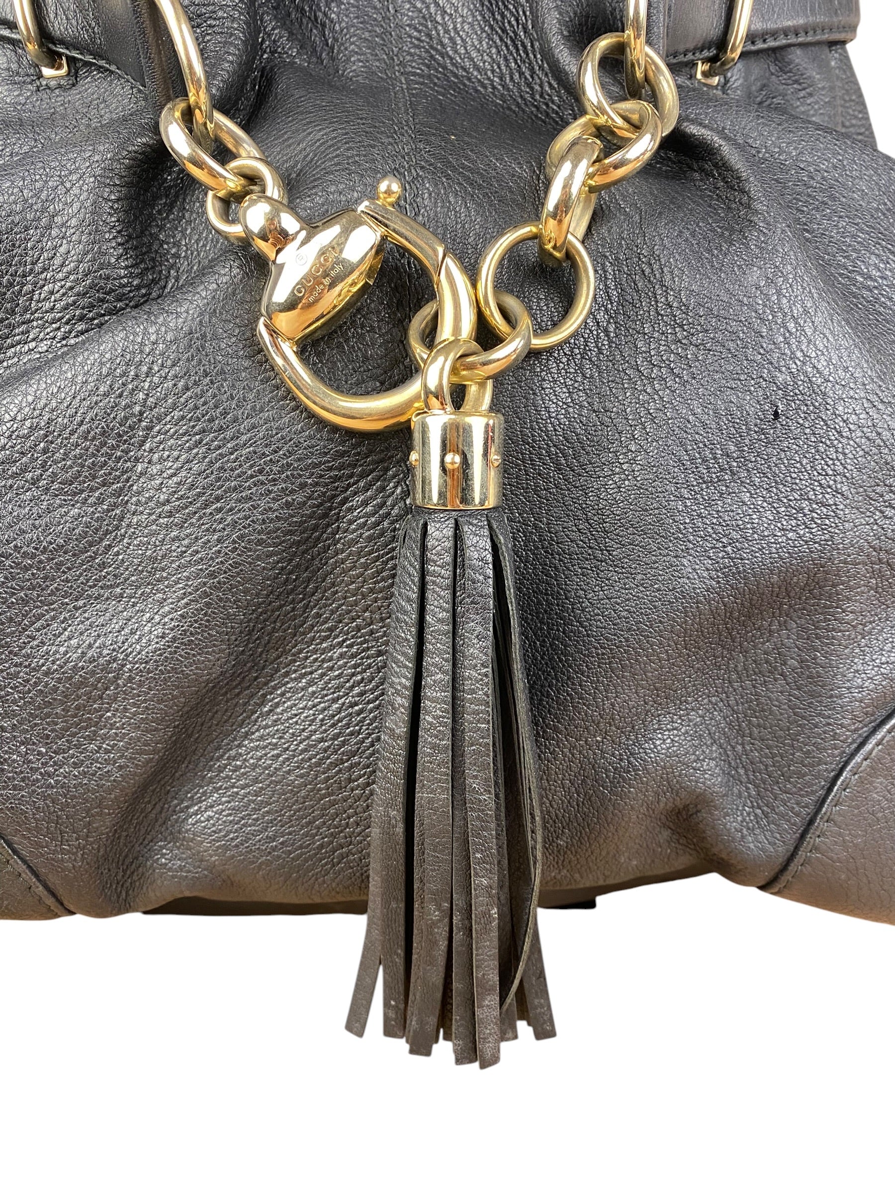 Gucci Vintage Black Leather Sienna Tote
