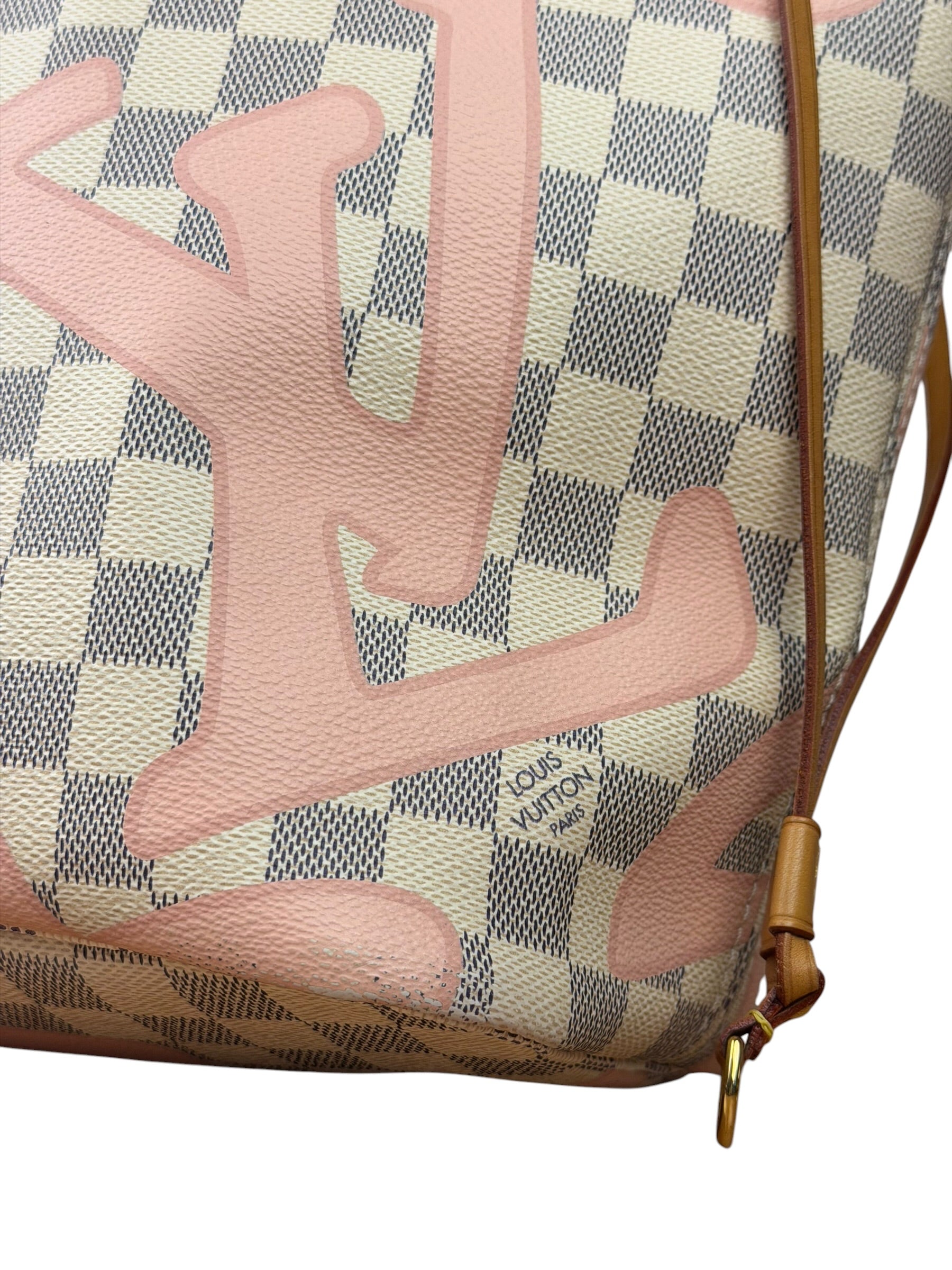 Louis Vuitton Limited Edition Pink Damier Azur Tahitienne Neverfull GM