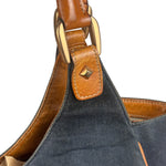 Gucci Vintage Denim Leather Trim Jackie Shoulder Bag