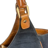 Gucci Vintage Denim Leather Trim Jackie Shoulder Bag
