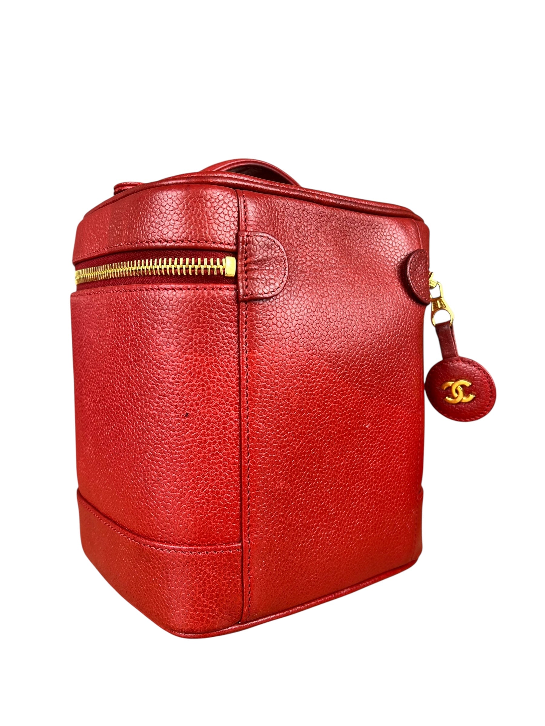 Chanel Red Caviar Vanity Cosmetic Case