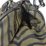 Fendi Vintage Tiger Print Canvas Bowler Bag