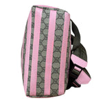 Gucci Pink Stripped Kids GG Supreme Canvas Backpack