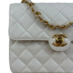 Chanel White Calfskin Square Mini Flap 1994