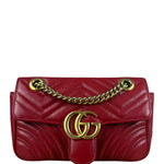 Gucci GG Red Marmont Matelasse Shoulder Bag