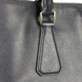 Prada Navy Blue Saffiano Leather Vertical Tote Bag