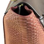 Celine Maroon Python Embossed Trapeze Bag