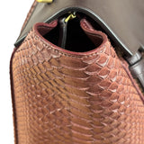 Celine Maroon Python Embossed Trapeze Bag