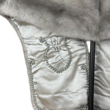 Saga Mink Vintage Grey Fur Tailed Shawl