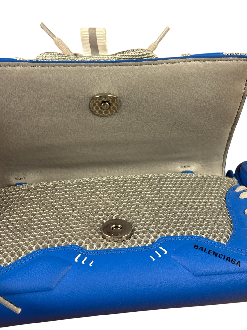 Balenciaga Blue/Grey Leather Trim Sneakerhead Phone Holder