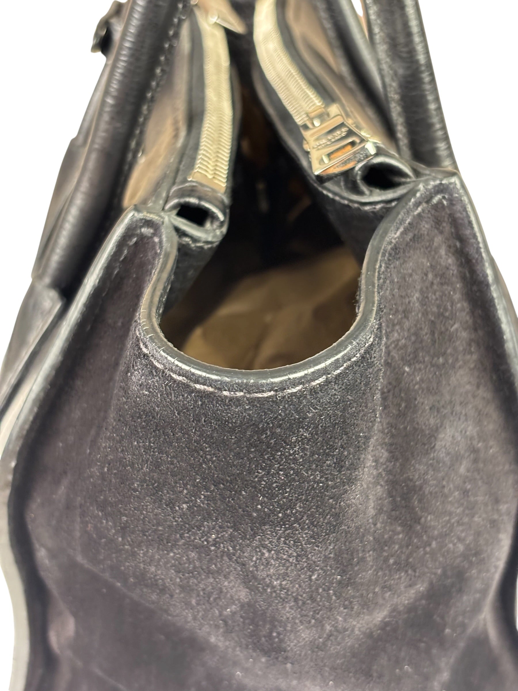 Prada Black Leather/Suede Shoulder Bag