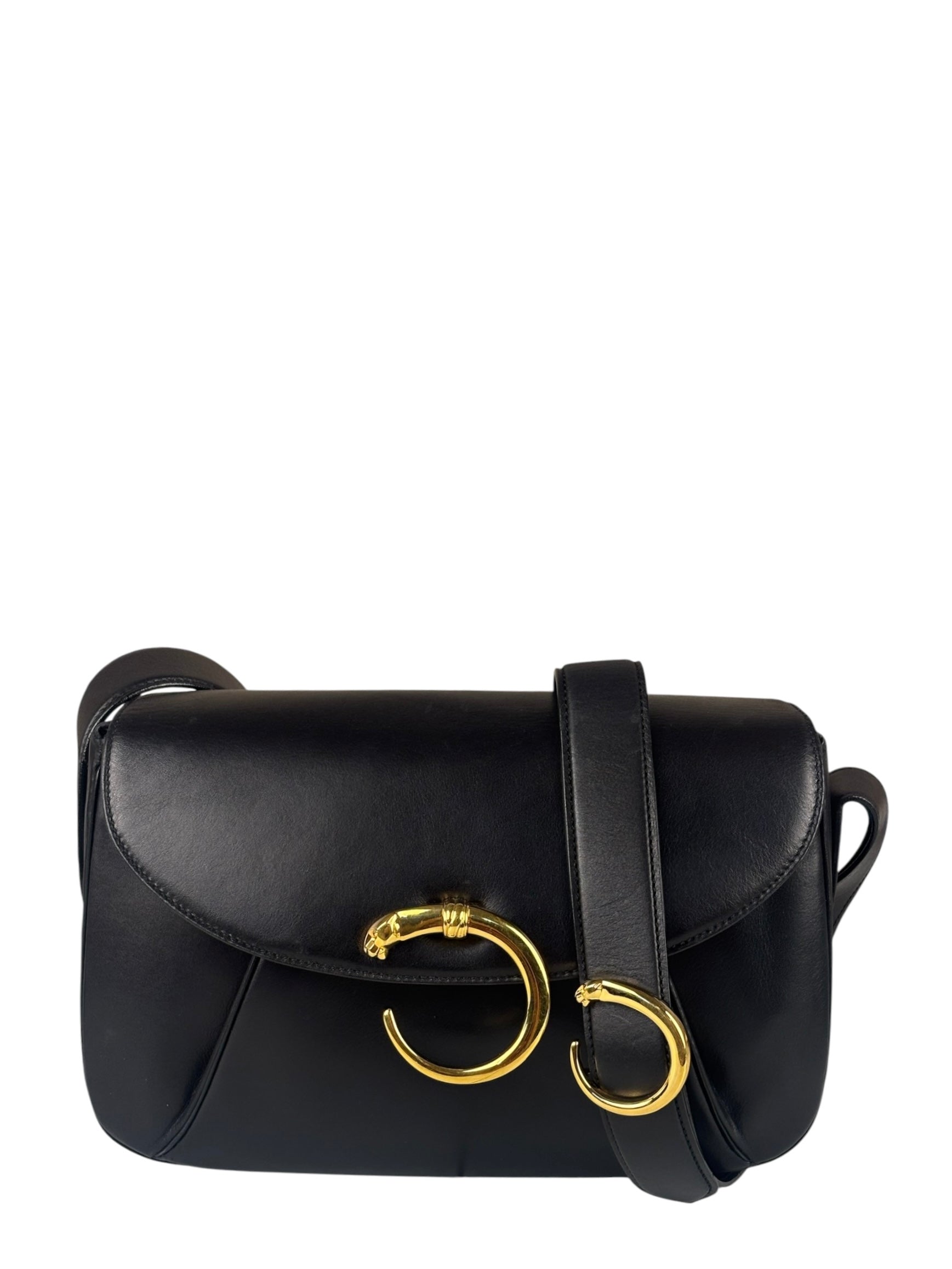 Cartier Must De Vintage Black Panthere Shoulder Bag