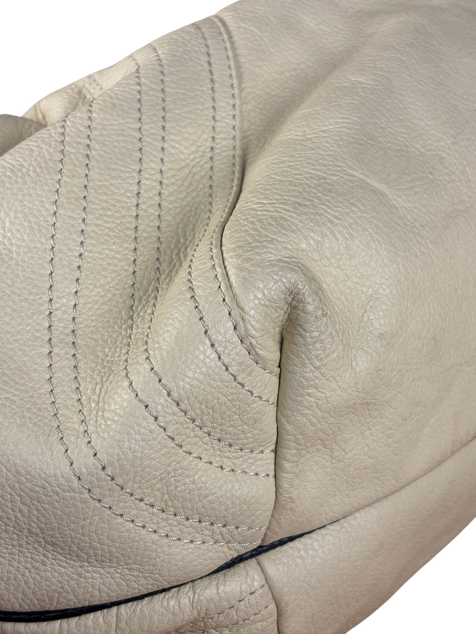 Fendi Off-White Grained Leather Spy Shoulder Bag