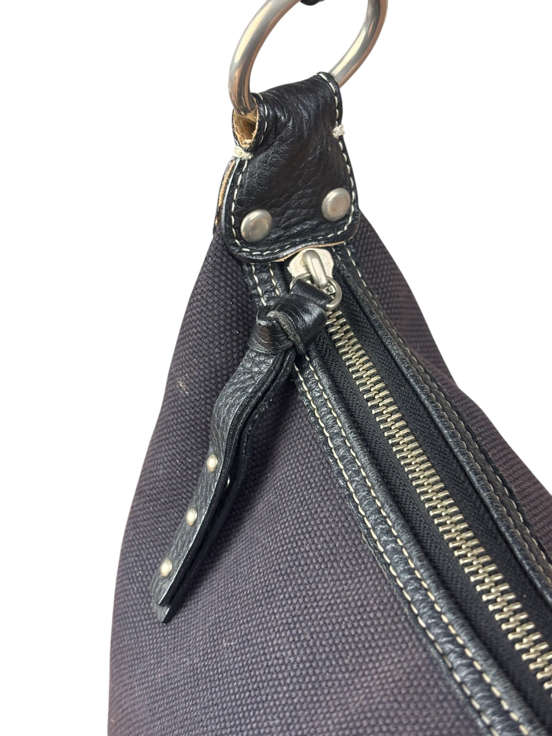 Burberry Vintage Black Canvas Crossbody Bag