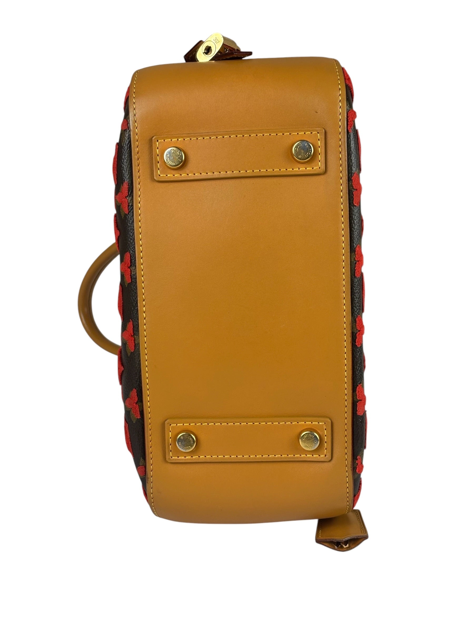 Louis Vuitton Red Tuffetage Cube Monogram Deauville