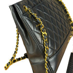 Chanel Black Lambskin Shopper Tote 90s