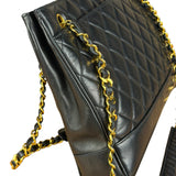 Chanel Black Lambskin Shopper Tote 90s