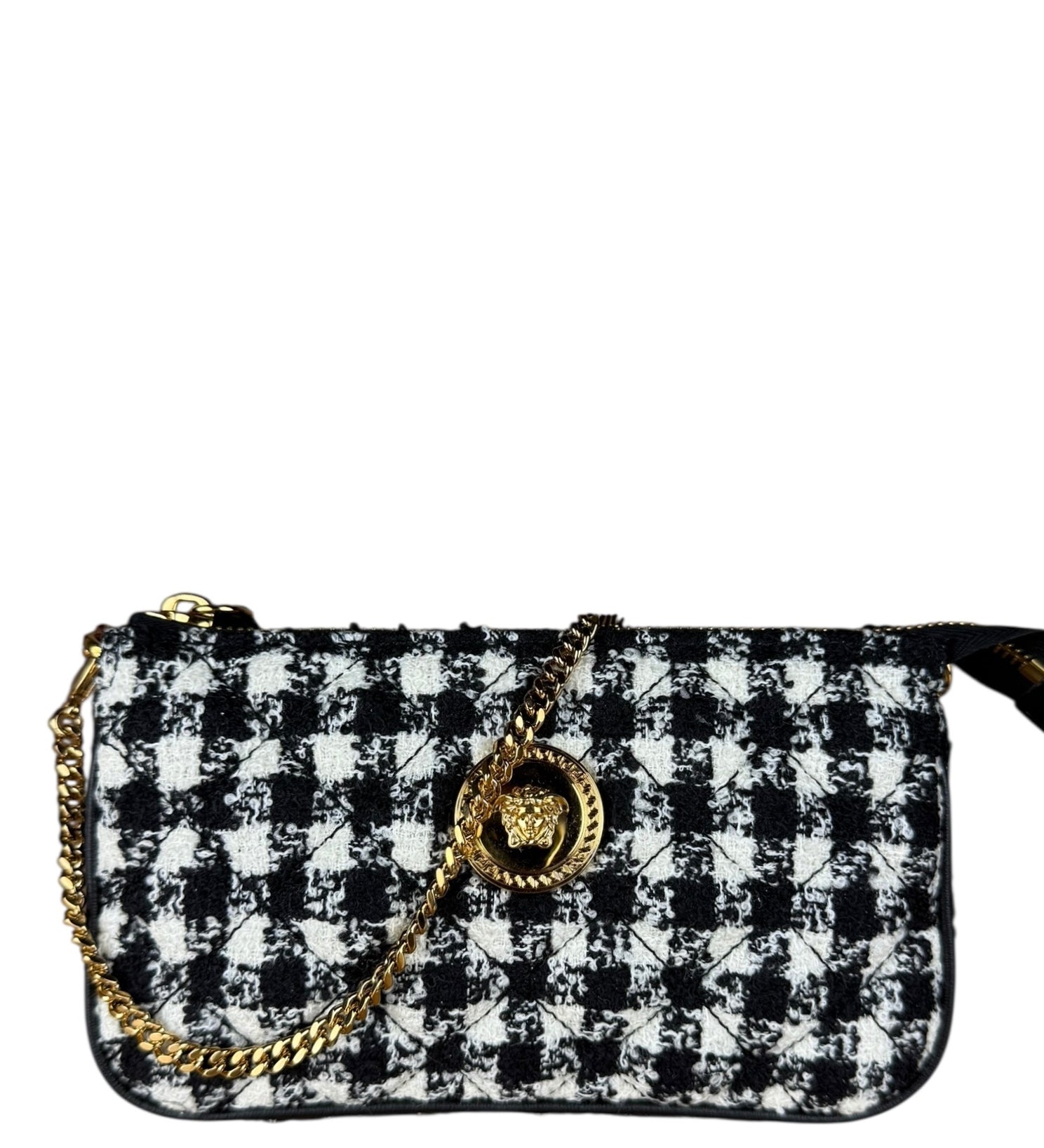 Versace Black/White Tweed Pochette