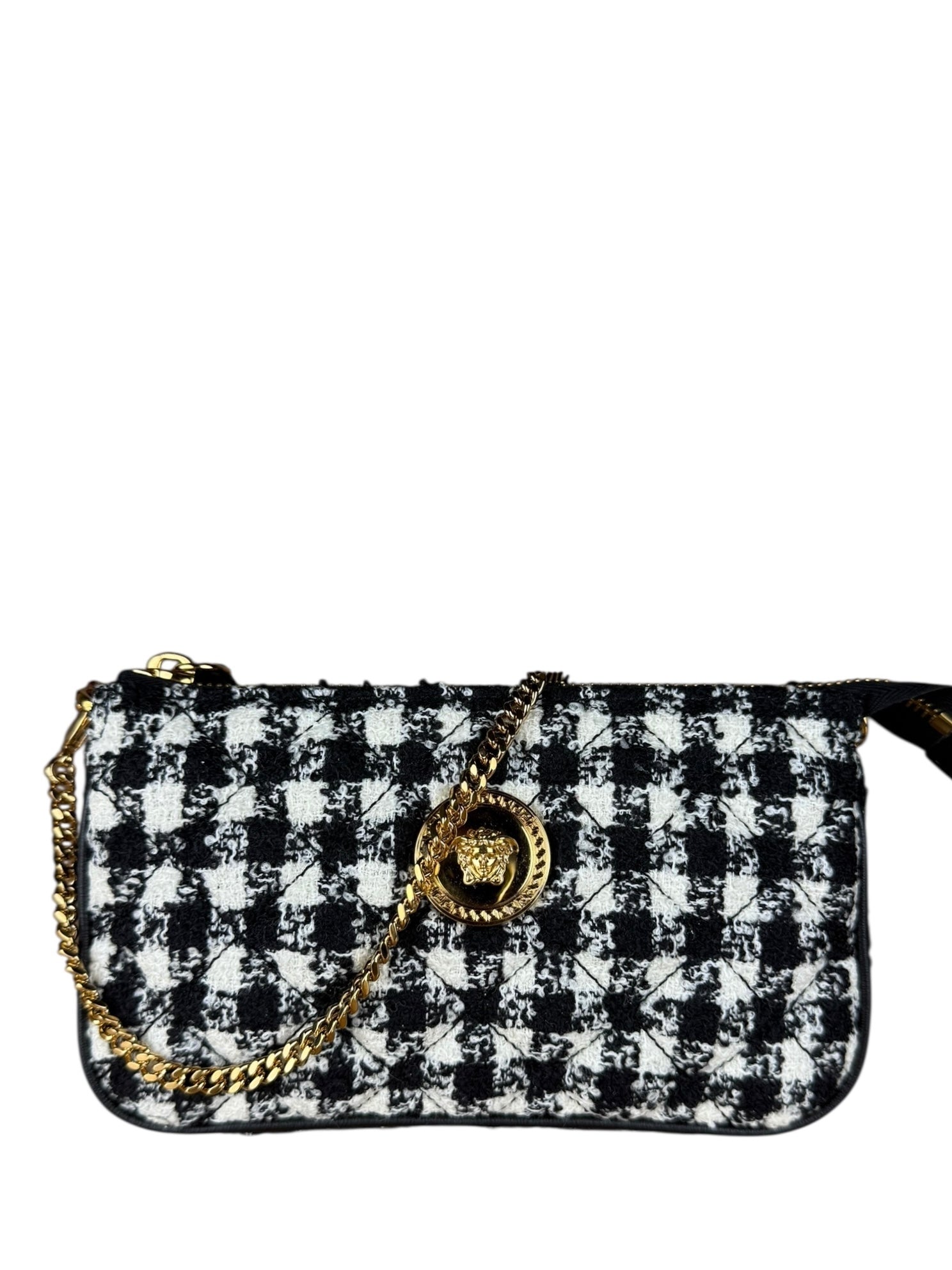Versace Black/White Tweed Pochette