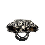 Chanel Bicolor Leather Trim Gingham Canvas Coco Mark Handbag 2010